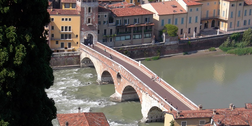 Historic stone bridge offering picturesque river views