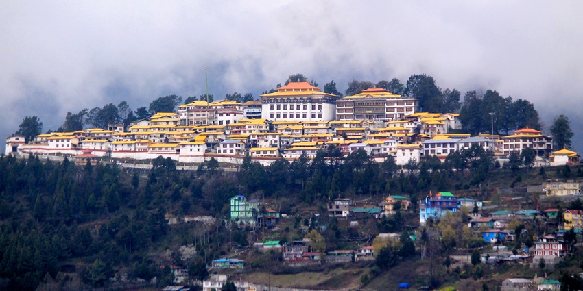 A mesmerising image of snow-covered Tawang Monastery, a must-visit offbeat winter spot.