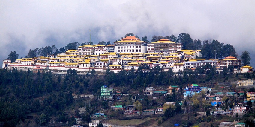 An image showing Tawang Monastery in Arunachal Pradesh, a peaceful and historic Buddhist landmark.