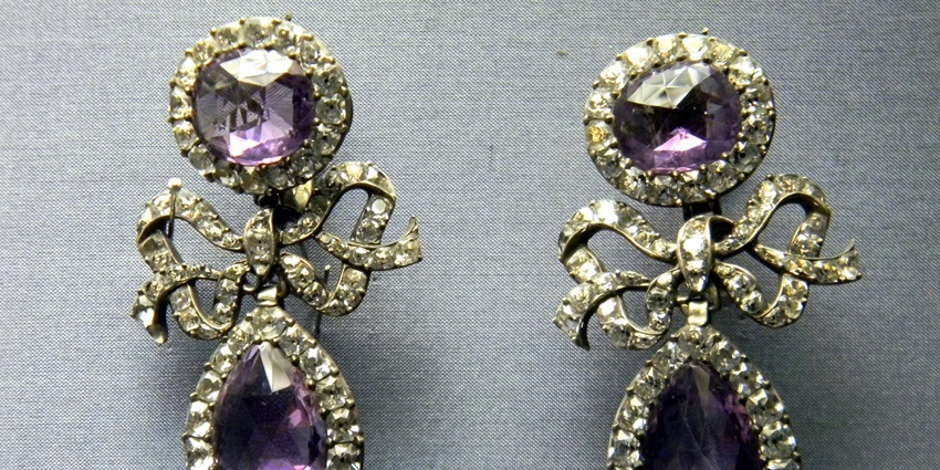A pair of Portuguese Earrings built in the 18th century is displayed at the National Museum of Ancient Art.