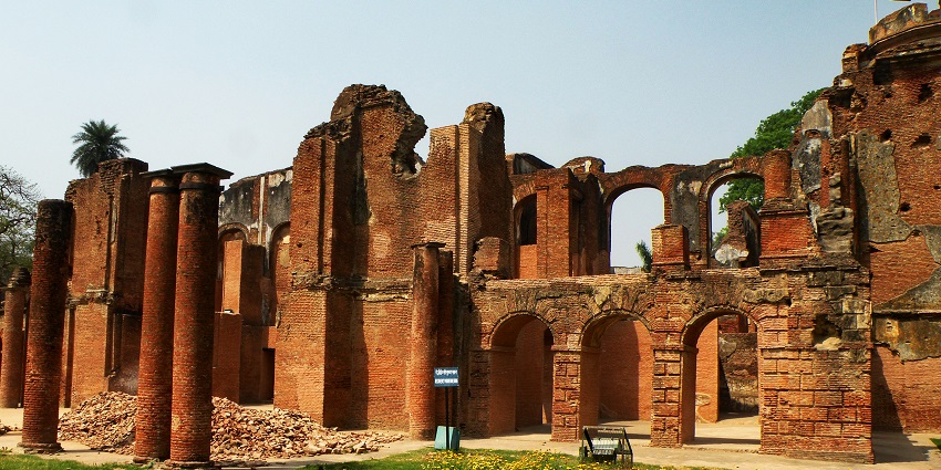 The ruins of a monument at The Residency Complex, an archaeological site in Lucknow