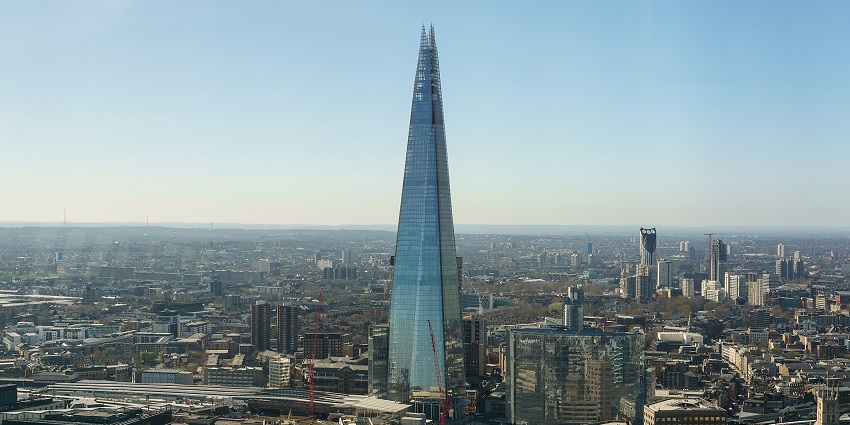 An image showing the stunning view south from the Sky Garden, overlooking London’s skyline.