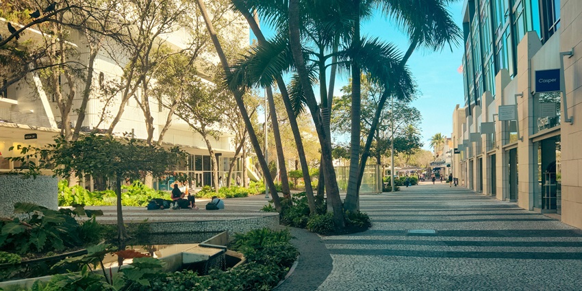 The Walk is an outdoor shopping and dining area offering retail and relaxation.