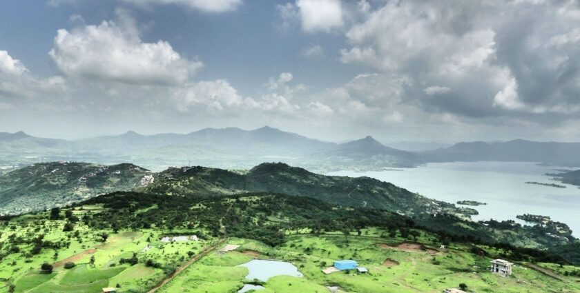 A view of mesmerising Pawna Lake from Lohgad Fort near Lonavala in Maharashtra.