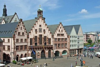 An image showing a view of Romerberg, one of the best things to see in Frankfurt, Germany.