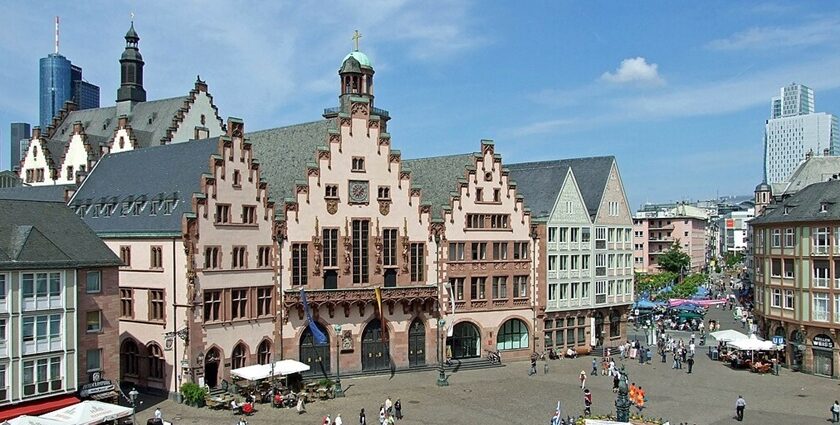 An image showing a view of Romerberg, one of the best things to see in Frankfurt, Germany.