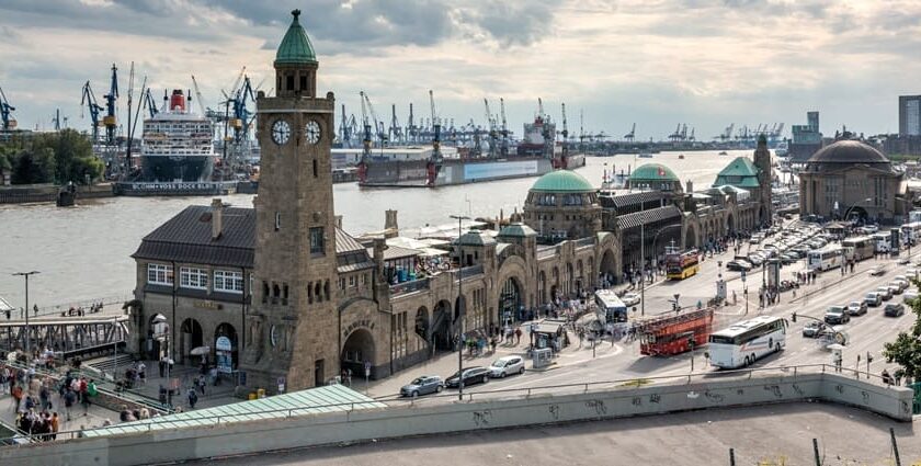 An image showing Hamburg's Landungsbrücken, a popular spot for things to do in Hamburg in December.