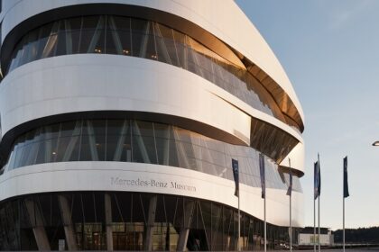 An image of the Mercedes-Benz Museum, one of the best things to see in Stuttgart.