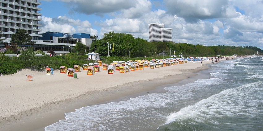 An image showing Timmendorfer Strand, Schleswig-Holstein, a stunningly beautiful beach in Germany.