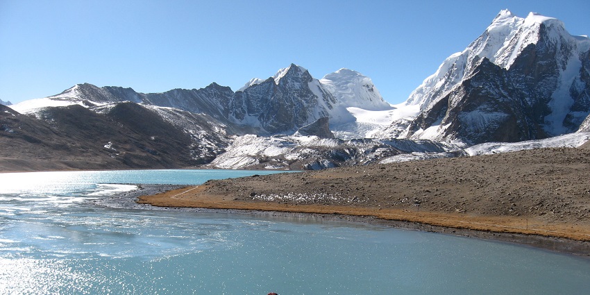 Gurudongmar lake in April offers one of the most spectacular sights.