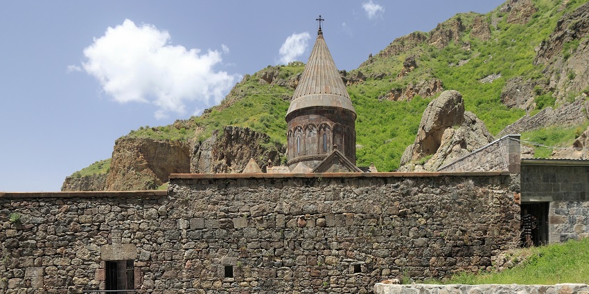 Panoramic view of Geghard Monastery, a must-visit in Armenia.