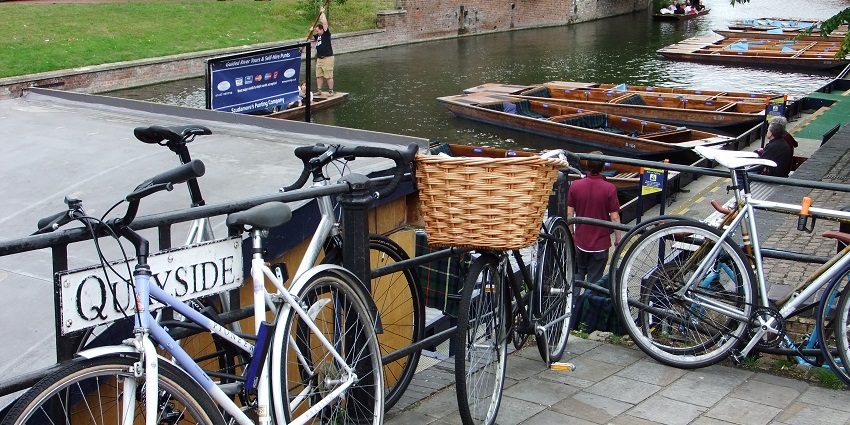 Cambridge is a cycle-friendly city with bike rentals available for easy exploration.