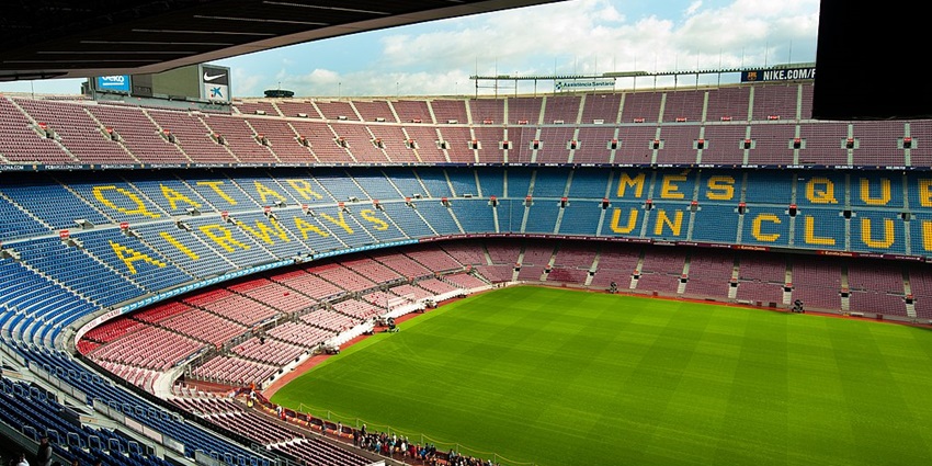 Walk through the hallowed grounds of FC Barcelona’s iconic Camp Nou in Spain.