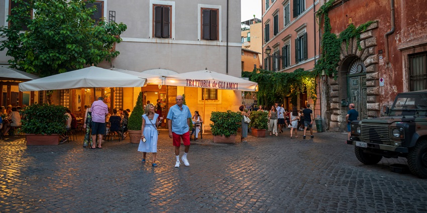 Trastevere offers a calm and cosy setting.