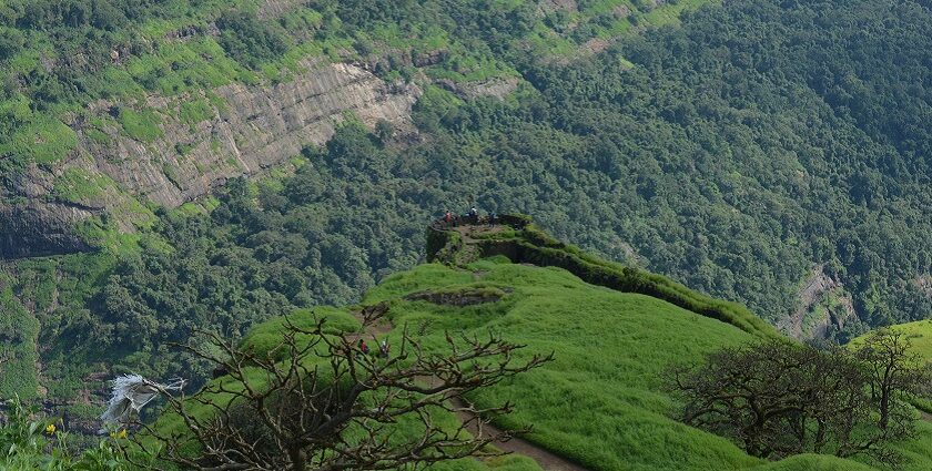 An image of a view of Rajmachi Fort in Rajmachi, one of the places for trekking in Western Ghats