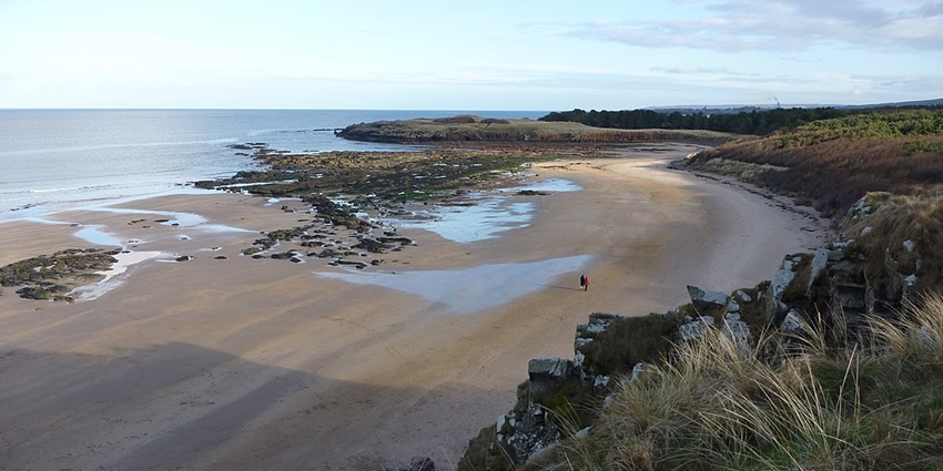 The Tyinghame Beach in Scotland which is located on the East Lothian coastline.