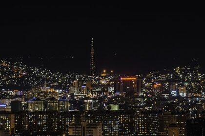 The beautiful skyline giving a glimpse of the vibrant Ulaanbaatar Mongolia nightlife.