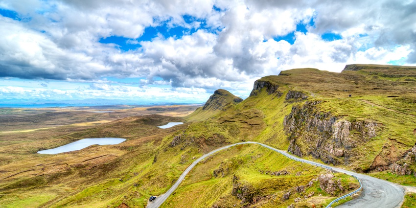 Enchanting island adventure with rugged cliffs and fairy pools, the best place to celebrate Valentine’s Day in Scotland.
