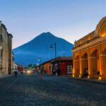 Plaza España in Guatemala City featuring the iconic fountain and surrounding urban landscape