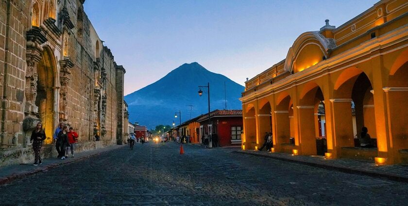 Plaza España in Guatemala City featuring the iconic fountain and surrounding urban landscape