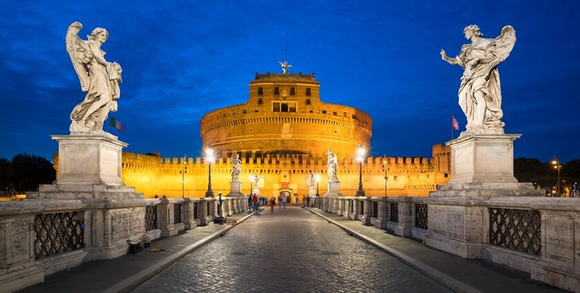 One of the most romantic places in Rome, Castel Sant'Angelo and Ponte Sant'Angelo.