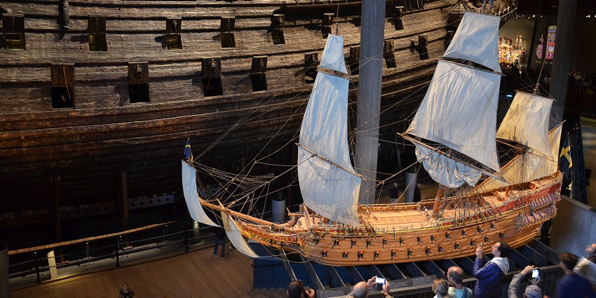 Image of the interior of the Vasa Museum, one of the best places for Stockholm trip.