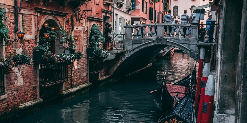 A stunning view of Venice city during the celebration of New Year in Italy.