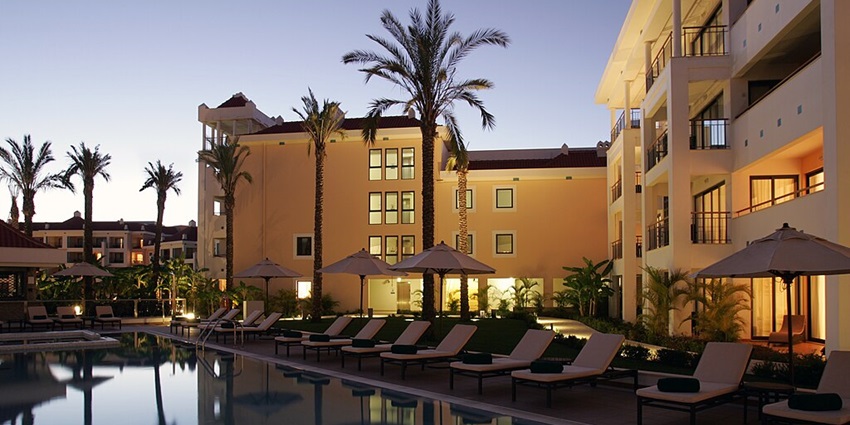 A majestic view of a top golf resort and luxury hotel in Vilamoura, a resort town in Portugal.