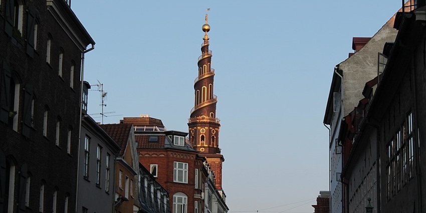 An image showing a view of the Church of Our Saviour, a famous place in Copenhagen