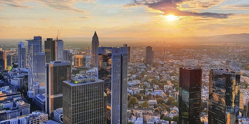 An image showing a view of the Main Tower, a remarkable thing to see in Frankfurt, Germany.