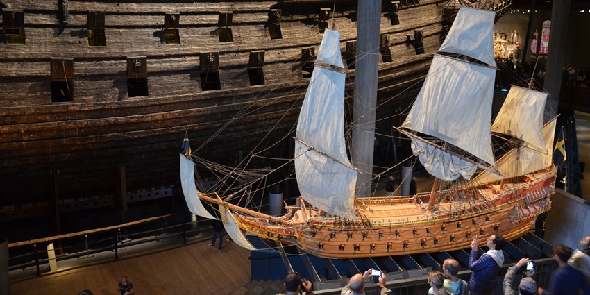 An image of the interior of the Vasa Museum, a nice thing to see in Stockholm.