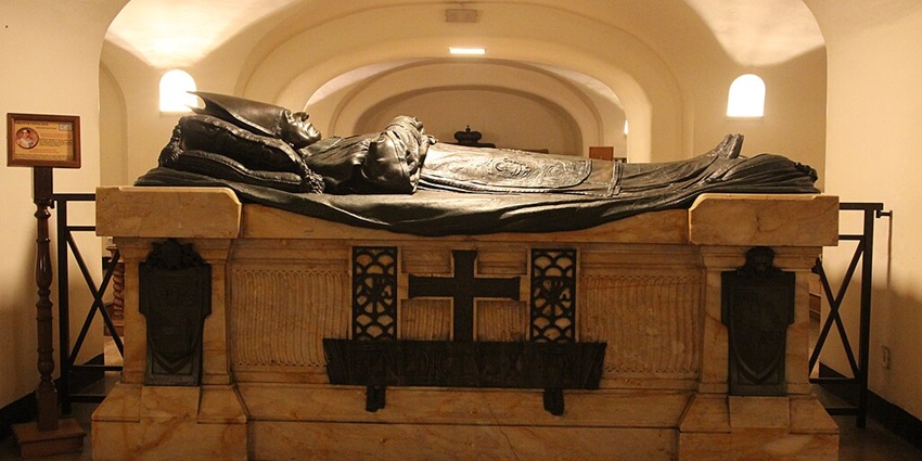 Underground tombs of popes beneath St. Peter’s Basilica at the Vatican Grottoes
