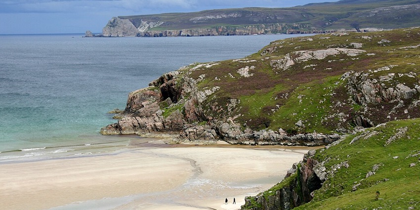 Things to do in Scotland include untouched shores with golden sands and blue waters.