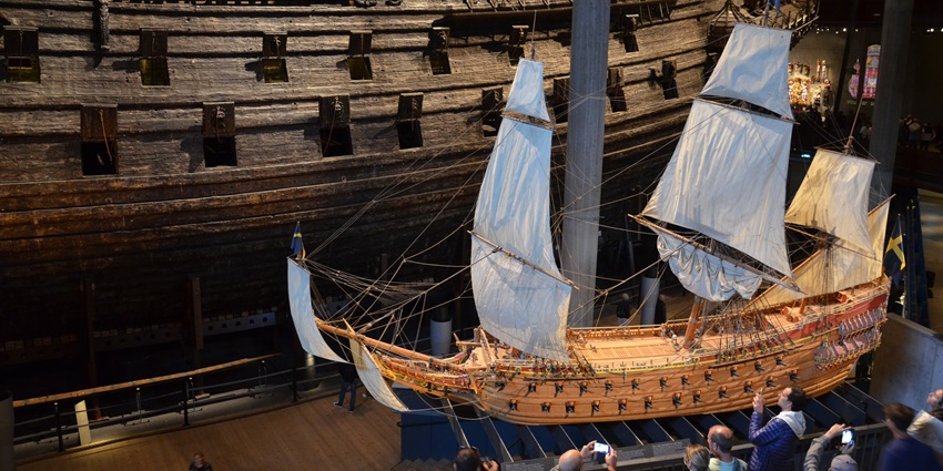 An image of the interior of the Vasa Museum, a nice thing to see in Sweden