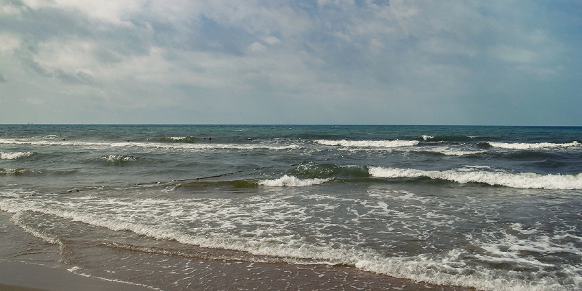 One of the beaches in Russia is Vityazevo Beach with golden sands and shallow waters.
