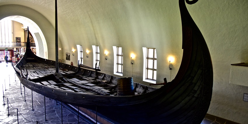 An image showing the Viking Ship Museum showcasing ancient Viking vessels in Oslo
