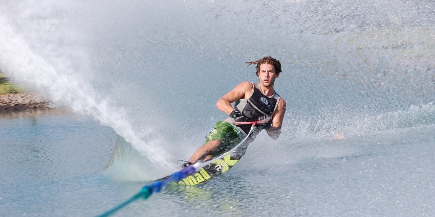 An exciting and thrilling waterskiing experience in Goa, a watersport in India
