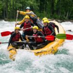 Image of an adventurous experience of rafting, - one of the best watersport in India