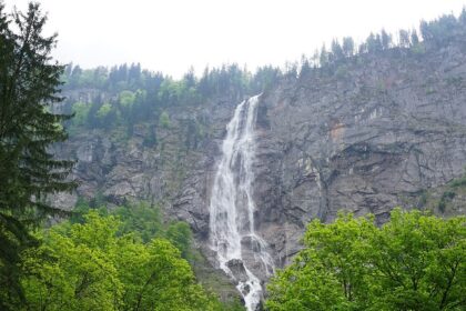 An image showing a view of the Röthbach Waterfall, one of the largest waterfalls in Germany.