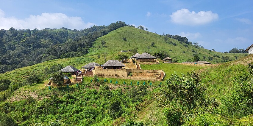 An image of a view from En Ooru, Pookode, Wayanad, located in Kerala, one of the places to visit in October in south India