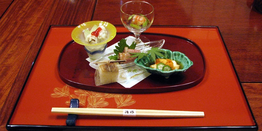 Kaiseki cuisine with meticulously crafted small plates, fresh ingredients, and artistic flair