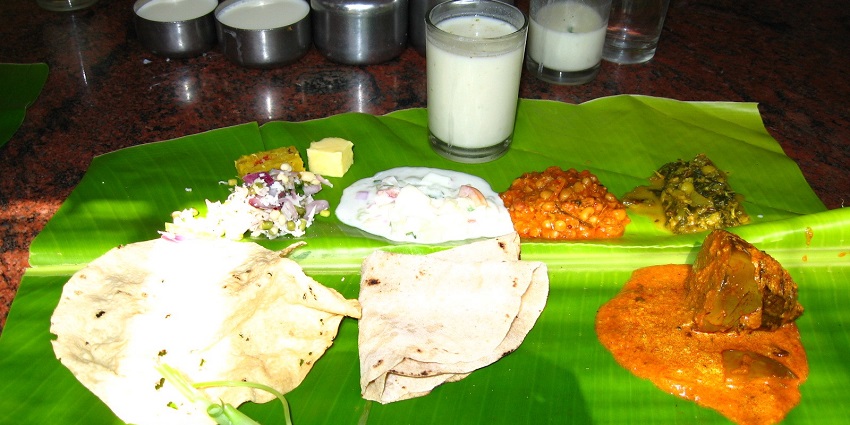 You must try the typical North Karnataka(Uttar Karnataka) meal at Kamath Yatri Nivas, Bengaluru.