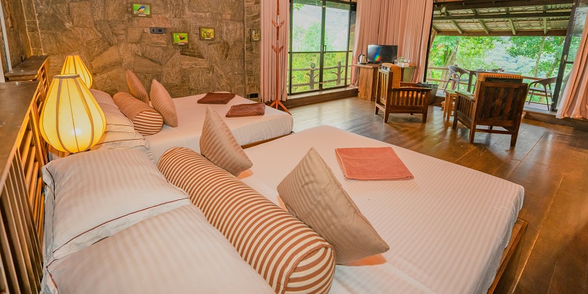 The view of a lavish hotel room with great amenities to stay during your trip.