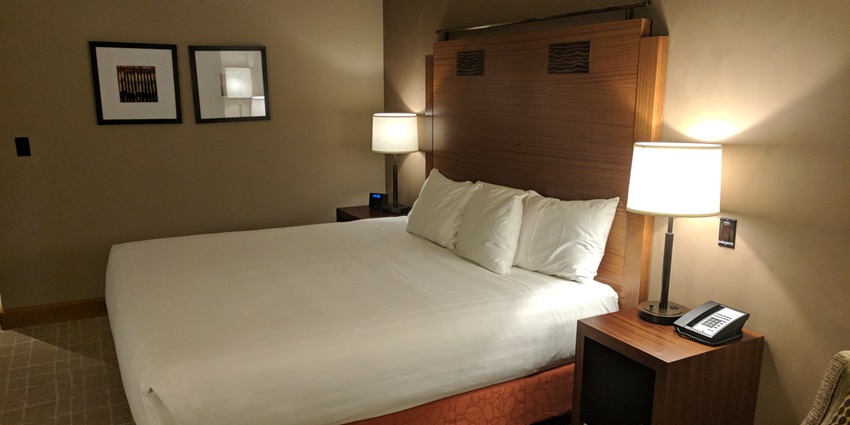 A view of a hotel room, one of the accommodations near the temple in Uttarakhand.