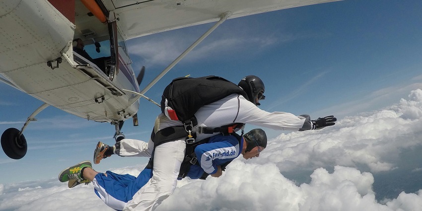 Thrill-seekers can enjoy a high-altitude dive over Whitchurch’s scenic countryside.