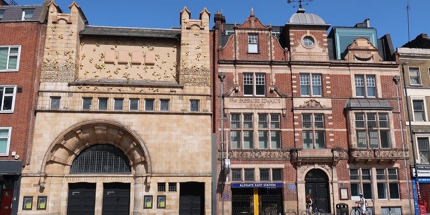 An Image of the entrance of the Whitechapel Gallery, taken from across the street.