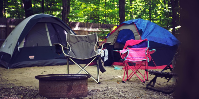 Camping in Chennai amidst lush green settings on a private campsite.