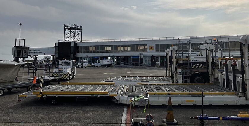 A glimpse of an aeroplane on a runway in the evening getting started to take off.