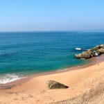 A panoramic view of the beautiful beaches in Kanyakumari, Tamil Nadu during sunset