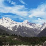 An image showing snowcapped mountains, one of the popular hill stations in the middle Himalaya